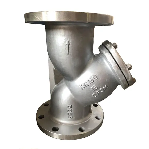 ANSI 150LB 2 Inch CF8 Y-Strainer With Differential Pressure Gauge Industrial Fuel Gas Filter Y Type Strainer