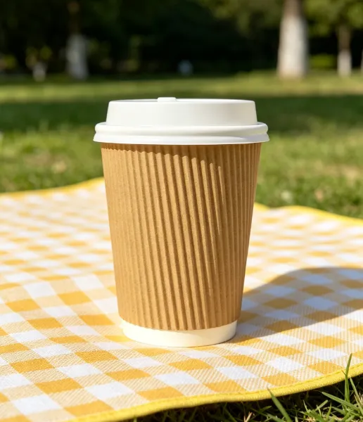 Customized Double Wall Paper Cup for Hot Drinks With Corrugated Insulation photo-4