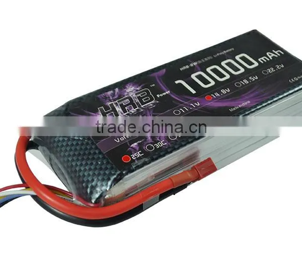 HRB 4S 14.8V 10000mah 25C Rechargable Battery Lipo for RC Helicopter Car Pack photo-3