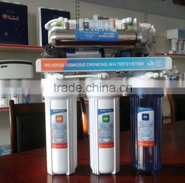 6 Stage Reverse Osmosis Membrane Filter System Purifier of Water PP+GAC+CTO+RO+T33+UV With 3.2G Plastic Tank & Goose-Neck Drinki photo-5