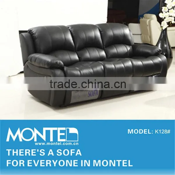 Black Modern Leather Recliner Sofa Set photo-2