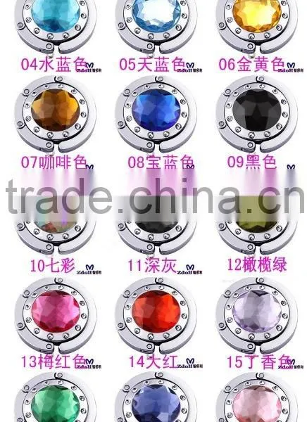 Cheap Crystal Purse Hook Foldable Purse Holders For Tables Folding Bag Hangers Handbag Holder Mix Color photo-2