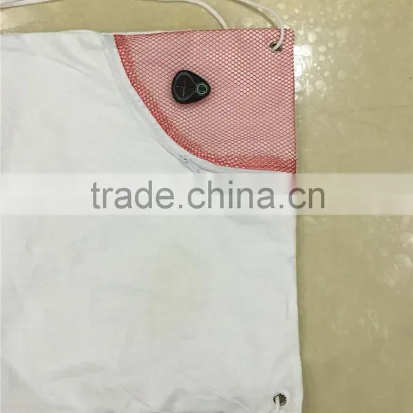 Recyle Cotton Gym Sack Drawstring Bag With Headphone Pocket photo-4