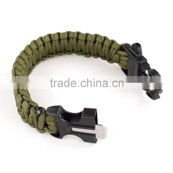 2016 Christmas Gifts Suvival Paracord Bracelet Flint Whistle Buckle photo-3