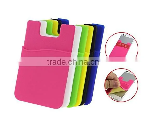 Wholesale Adhesive OEM Custom Logo 3M Sticker Phone Card Holder Silicone photo-5