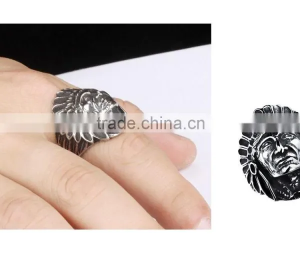 2016 Hot Selling Old Fashiones 316L Stainless Steel Indian Ring for Souvenir photo-5