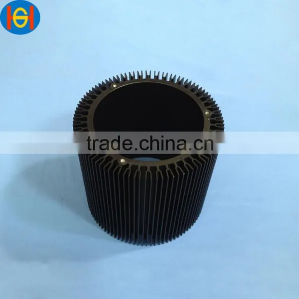 Black Anodized Aluminum Extrusion Round Led Heatsink