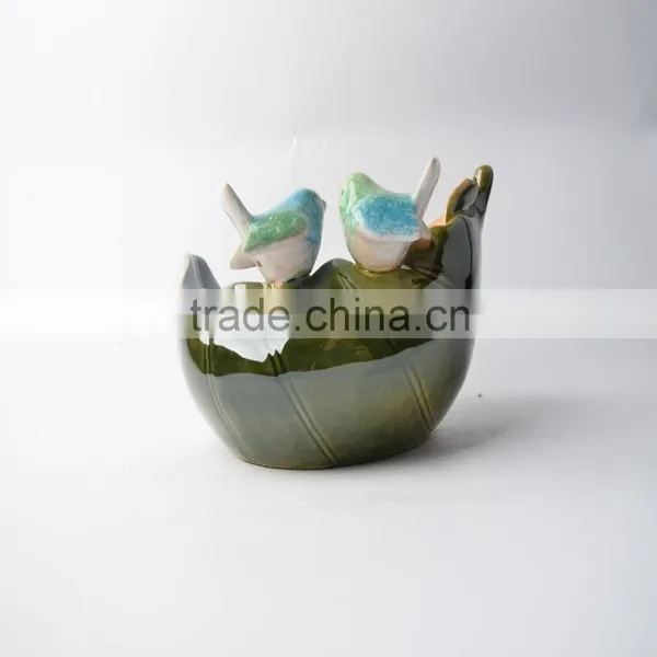 Special Leaf Shape Fruit Plate With Love Birds photo-4