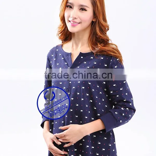 Wholesale Custom Design Full Printed Maternity Clothes, Women Maternity Clothing Top, High Quality Breastfeeding Top photo-2