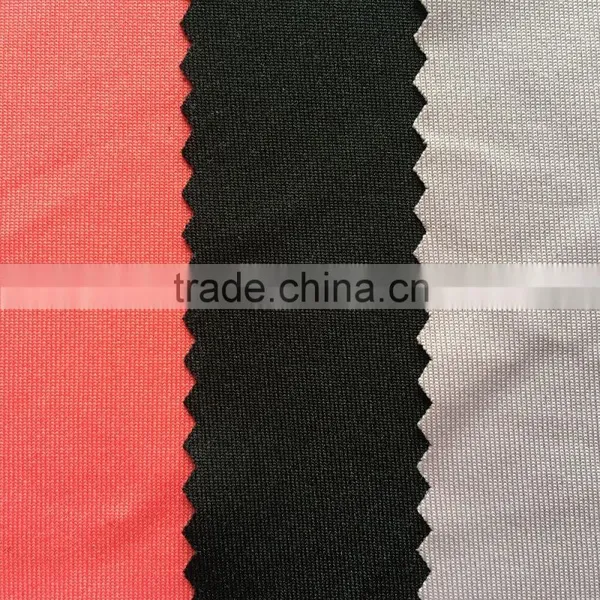 Supply Many Bright Colors of DTY Polyester Spandex Jersey Fabric for T-shirt and Swim Wear