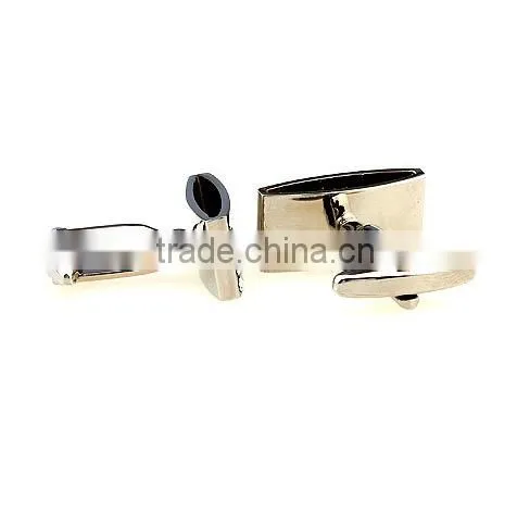 Popular Satin Finished Cuffs Engraveable Rectangular Cufflinks photo-3