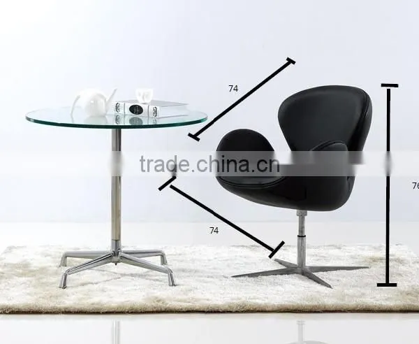 Velvet Fabric Swan Chair and Leather Swan Chair