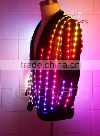 Pixel LED Strip Male Jacket, Programmable Magic Show Costume