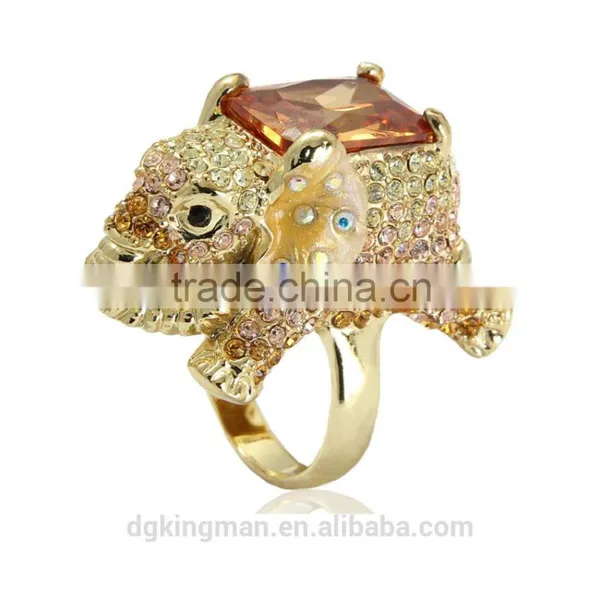 Lovely Animal Jewelry Design Kingman Elephant Crystal Rings photo-4