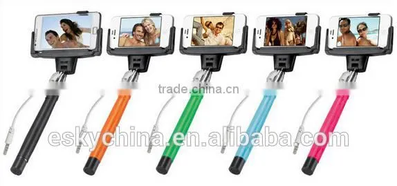 2016 BEST SELLING in China Happy Travel Tourism D09Plus Cable Take Pole Extensible Selfie Stick Handheld Monopod With Mirror photo-2