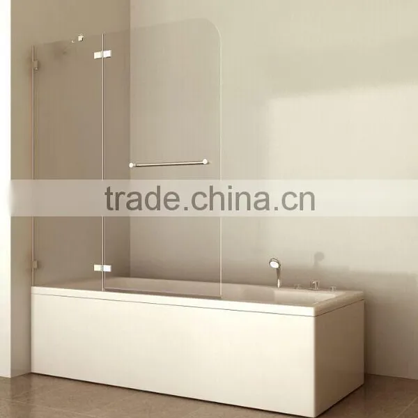 T1233 High Quality Folding Bathtub Frameless Tempered Glass Shower Folding Bath Shower Screen for Bathe