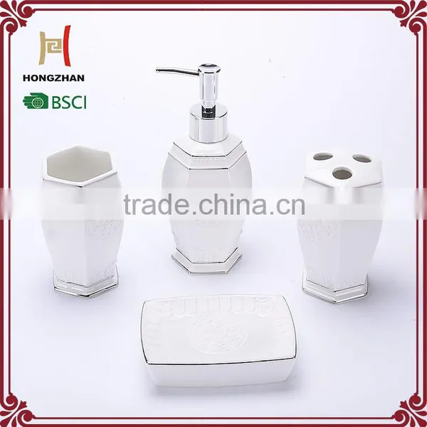 White New Carved Desgin Bathroom Accessories Sets