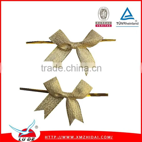 2015 Handmade Custom Metallic Gold Glitter Ribbon Bow photo-4