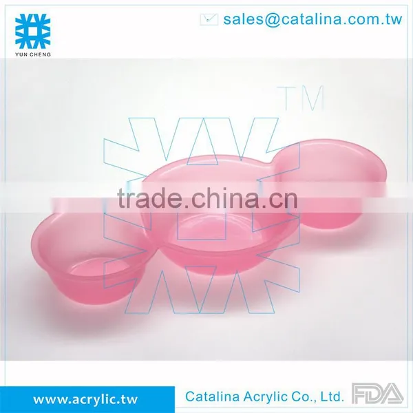 High Quality Acrylic 3 Round Compartment Food Tray photo-4