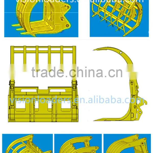 OEM SDLG LG933L/LG936L/LG938L Wheel Loader Attachment Grass Grapple For Sale , Attachment Code 1690100005/1690100093/1690100178 photo-2