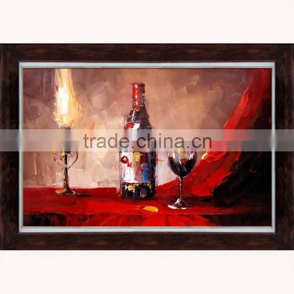Knife Wine Bottle Still Life Oil Painting Wholesale