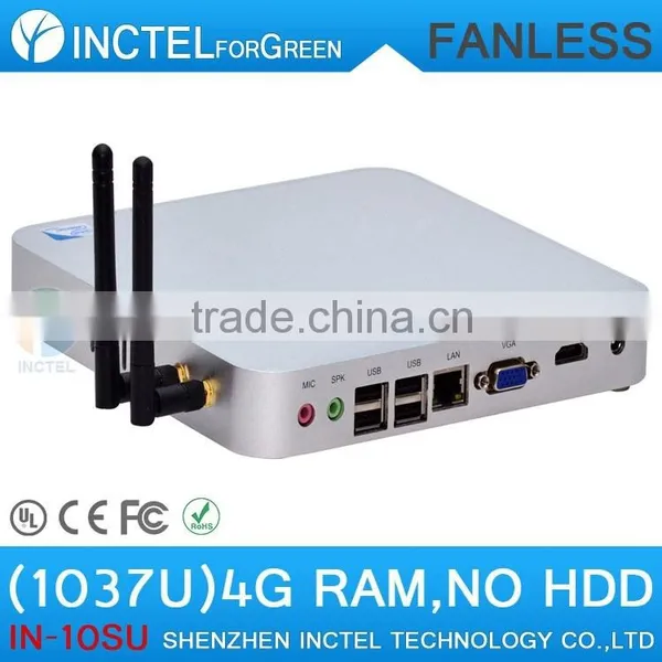 Fanless Mini Computer PC With 4G RAM no HDD SSD 29MM Extreme Full Alluminum HD Graphics NM70 Chipset