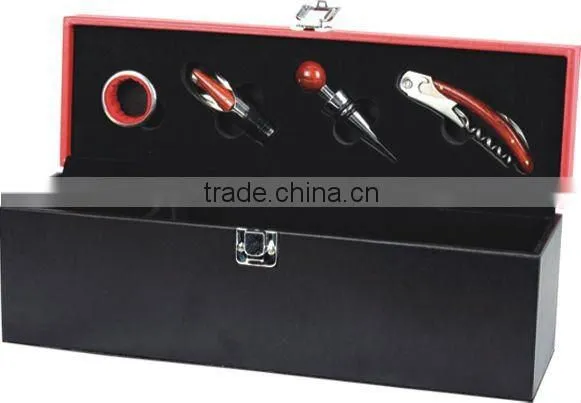PU Wine Box Set ,leather Wine Set