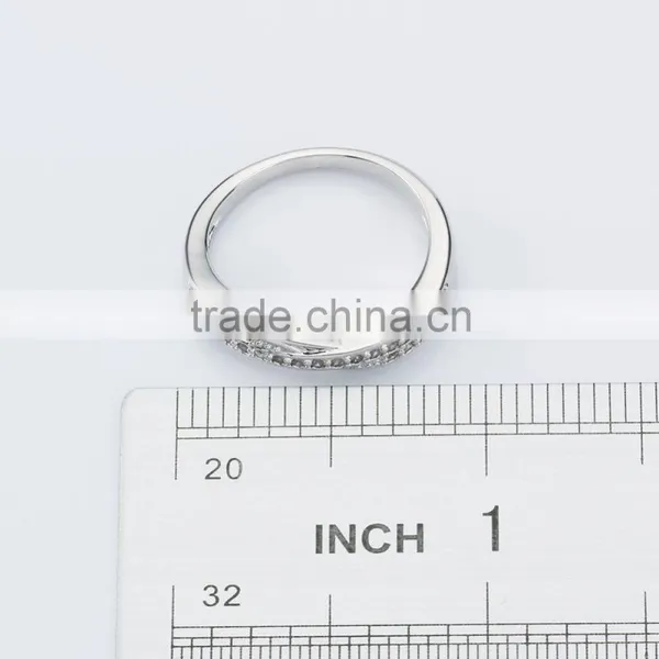 Hot Selling Unisex Whitegold Plated Ring Stud w/ Precious Stone for Engagement photo-5