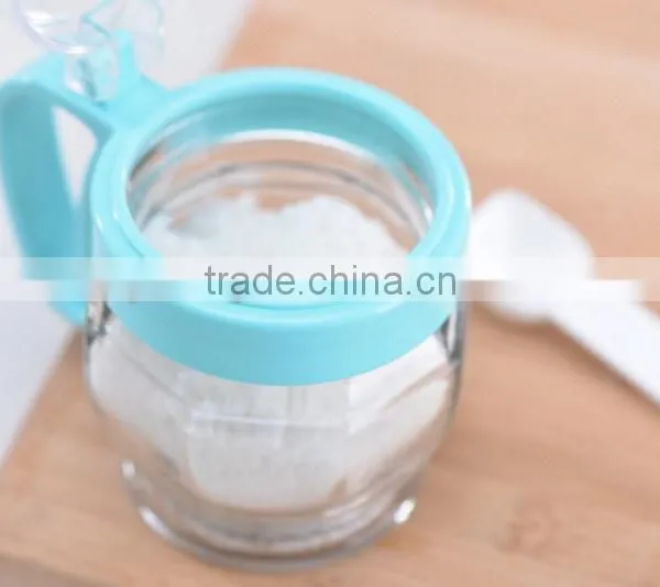 2016 Hot Sale High Kitchen Colored Quality Glass Spice Jar With Spoon photo-5