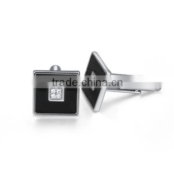 2016 Classic Mens Shirts Copper Crystal Business Cuff Links Silver Enamel Cufflinks Jewelry photo-3