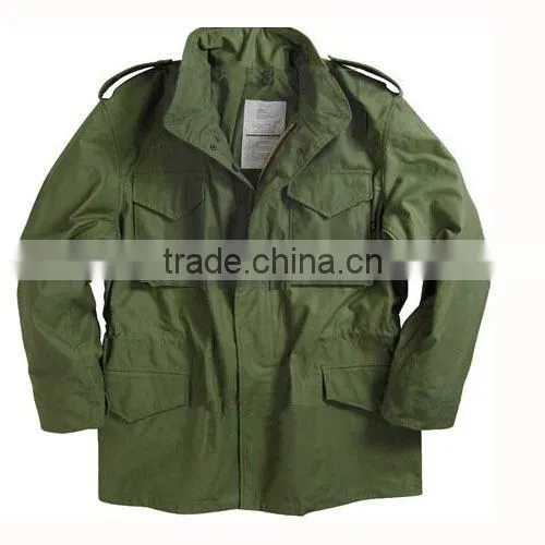 Men's Cotton Plolyester Canavas With Lining Black Military M-65 Field Jacket Coat photo-3