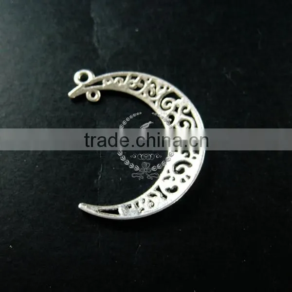 36x32mm Vintage Style Antiqued Silver Plated Moon Connector DIY Pendant Charm Supplies Findings 1820270 photo-5