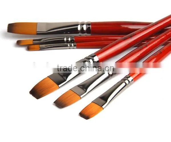 BGN-3226 Bergino Professional Flat Shape Nylon Synthetic Artist Brush in Stock photo-3