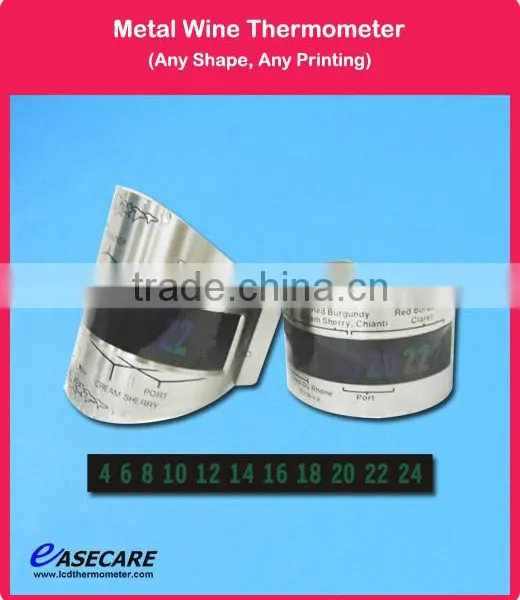 Metal Wine Thermometer with Customized Shape and Printing