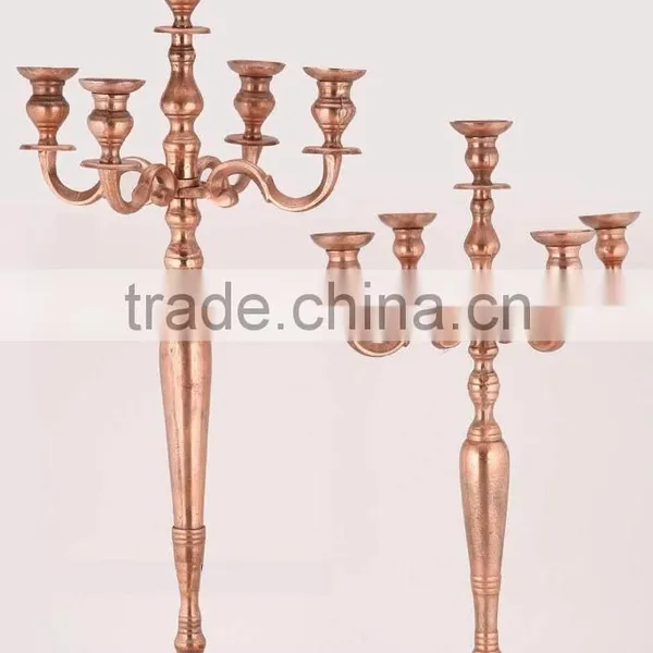 New Arrival ! Rose Gold Candelabra, Copper Candelabra For Wedding Decoration, Candle Holder Centerpiece photo-2