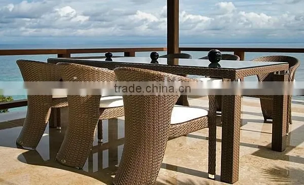 2017 Sigma All Weather Quickest Delivery pe Rattan Cheap Metal and Glass Dining Table