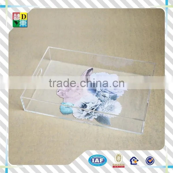 Elegant Design Rectangle Acrylic Serving Tray, 2015 Custom Acrylic Dinner Tray for Hotel Use Serving Tray From China Low Price photo-3