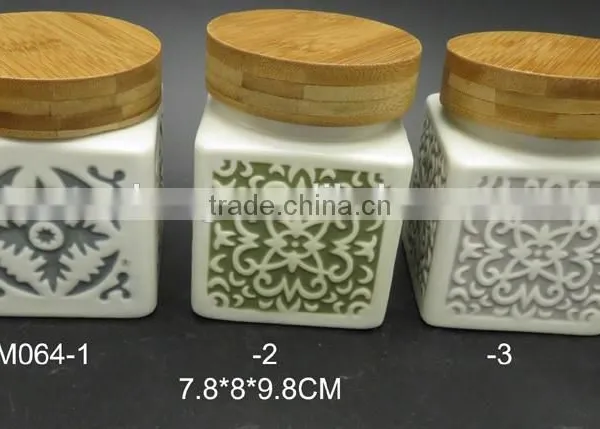 Square Shape Ceramic Storage Jar Ceramic Cookie Jar photo-6