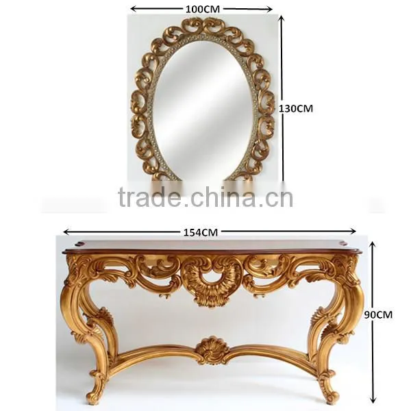 Victorian Reproduction Furniture Sets Console Table With Wall Mirror For Living Room Display photo-5
