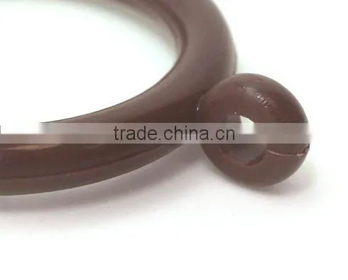 Plastic Curtain Rod Ring Small - Large Pole Loop Hook Rail Dark Brown photo-4
