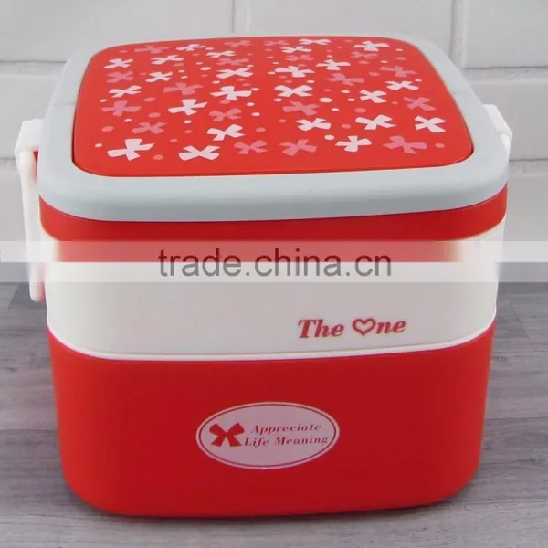 Double Layers Portalbe Square Plastic Tiffin Lunch Box photo-5