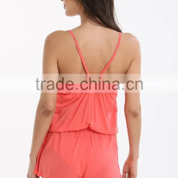 Latest Design Women Sexy Clothing Casual Fit Cute And Elegant V Neck Open Back Summer Beachwear Playsuit For Holidays photo-4