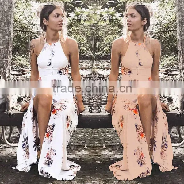 Lady Sexy Split Dress Floral Off Shoulder Party Maxi Dress photo-6