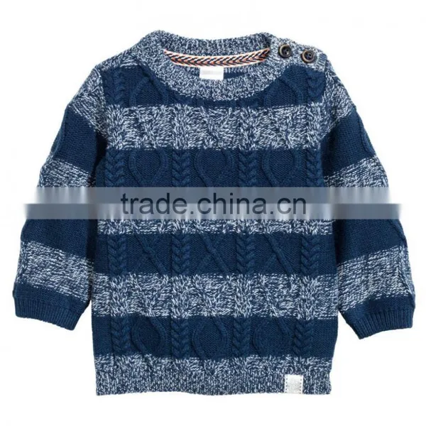 Soft Cotton Blend With Wool Content Knitting Patterns Boys Sweater With Shawl Collar photo-3