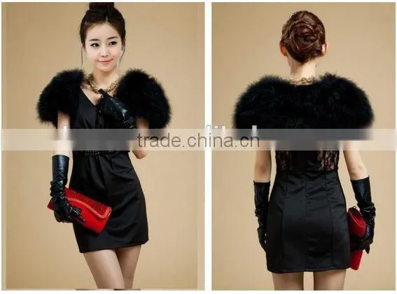 The New Fur Wholesale Ostrich Feathers Fire Feather Small Shawl photo-2