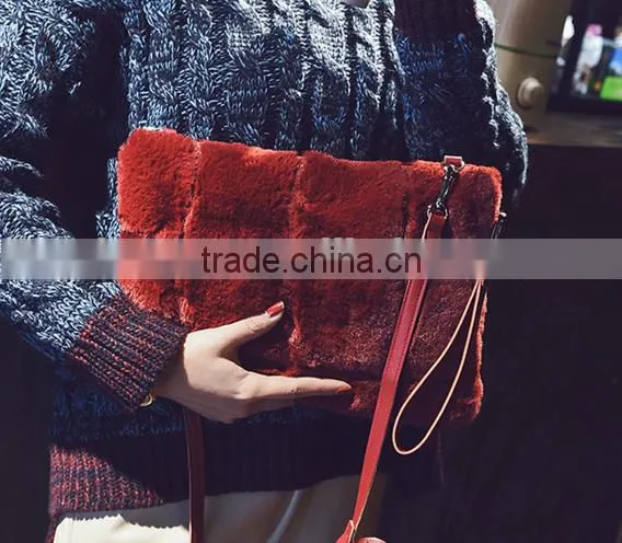 Autumn and Winter New Rabbit Fur Handbag Handbags Manufacturer in Hebei OEM Bag Factory photo-4