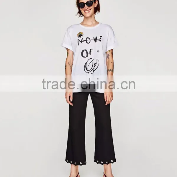 Guangzhou Shandao Factory OEM Customized 160g 100% Cotton Logo Printed Short Sleeve O-Neck Ladies New Design T Shirt photo-3