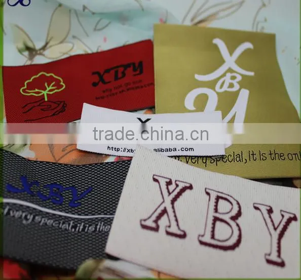 Direct Factory High Quality Woven Printed Label Hang Tag Woven Patch Embroidered