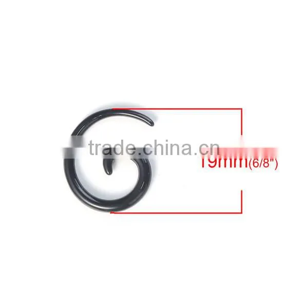 2mm Acrylic Ear Stretcher Expander Spiral Black Ear Piercing Ear Tapers photo-3