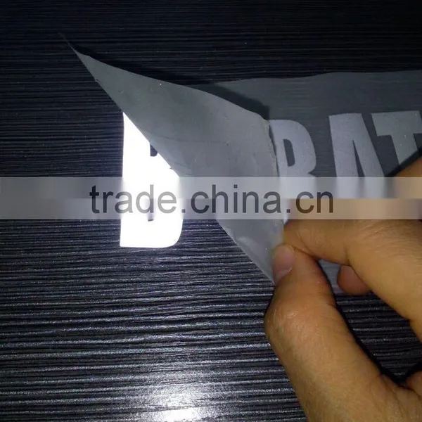 Silver Grey Reflective Heat Transfer T-shirt Logo photo-4